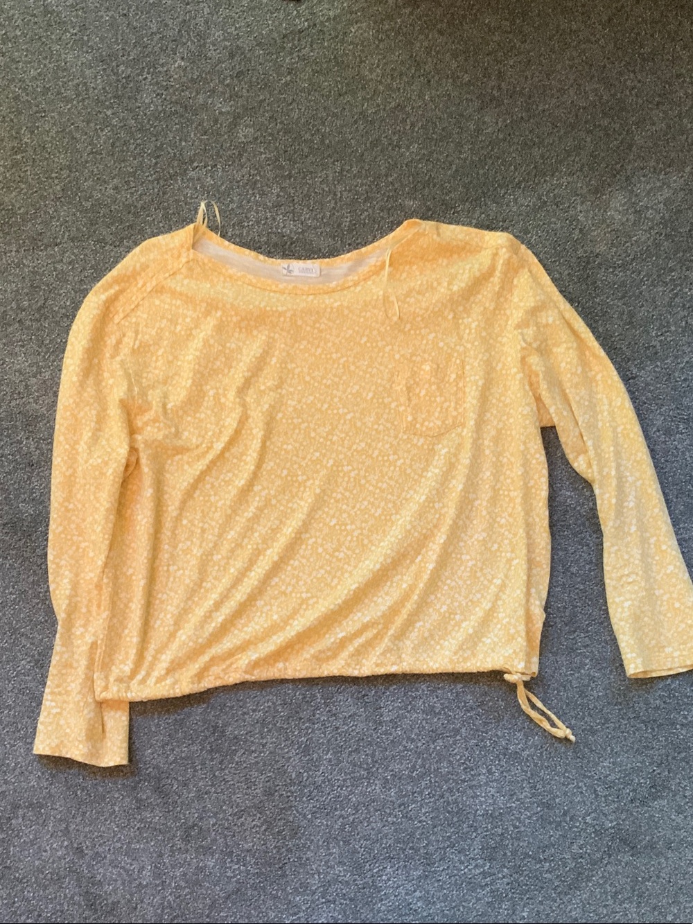 Carve Designs Soft Yellow Long Sleeve Tee with Tie Hem